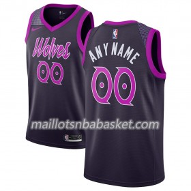 Maillot Homme Minnesota Timberwolves Personnalisable 2018-19 Nike City Edition Pourpre Swingman